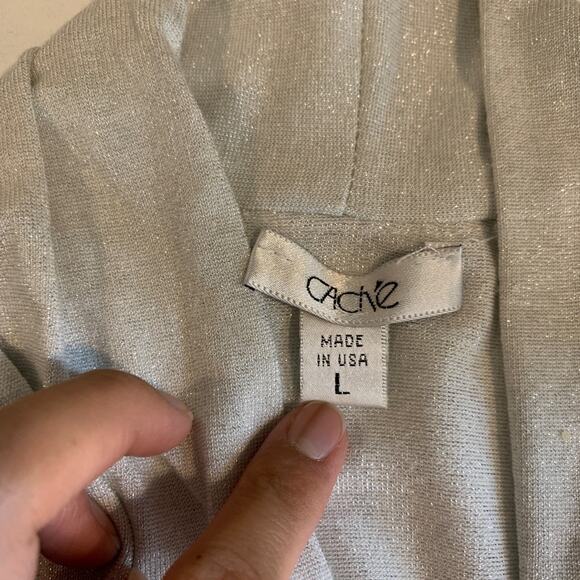 Cache Top Womens L Large Dove Crisscross Front Long Sleeve Plunge VNeck Pullover - Picture 7 of 10